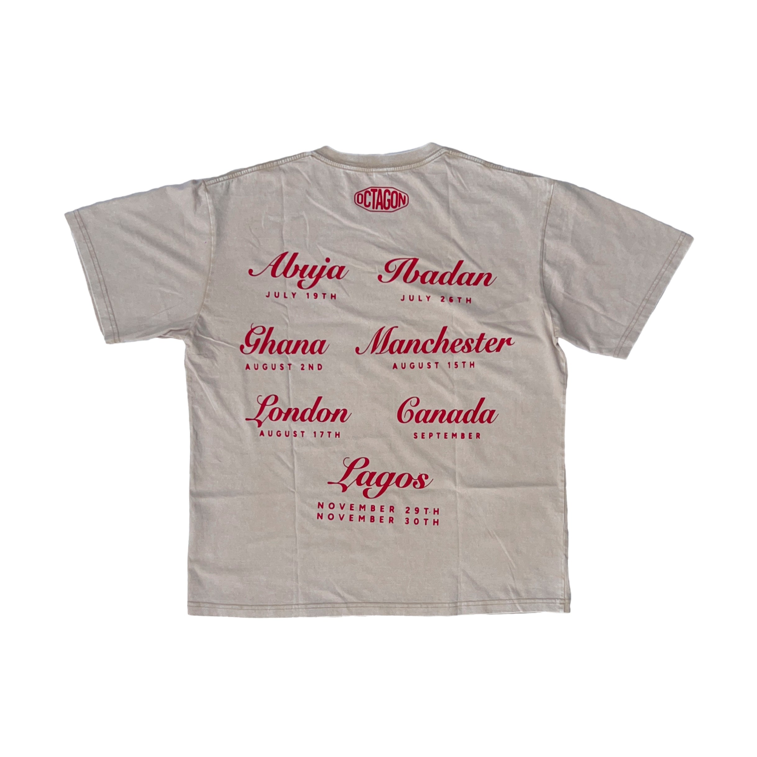 Octagon Regular Print Stone Wash T-Shirt