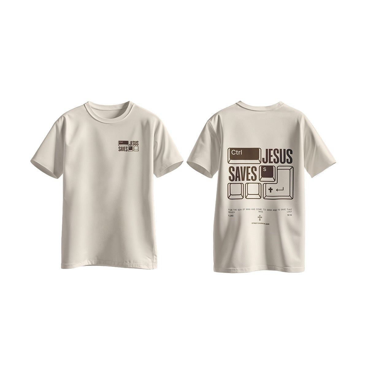 Jesus Saves Tee - Ctrl S Monochrome