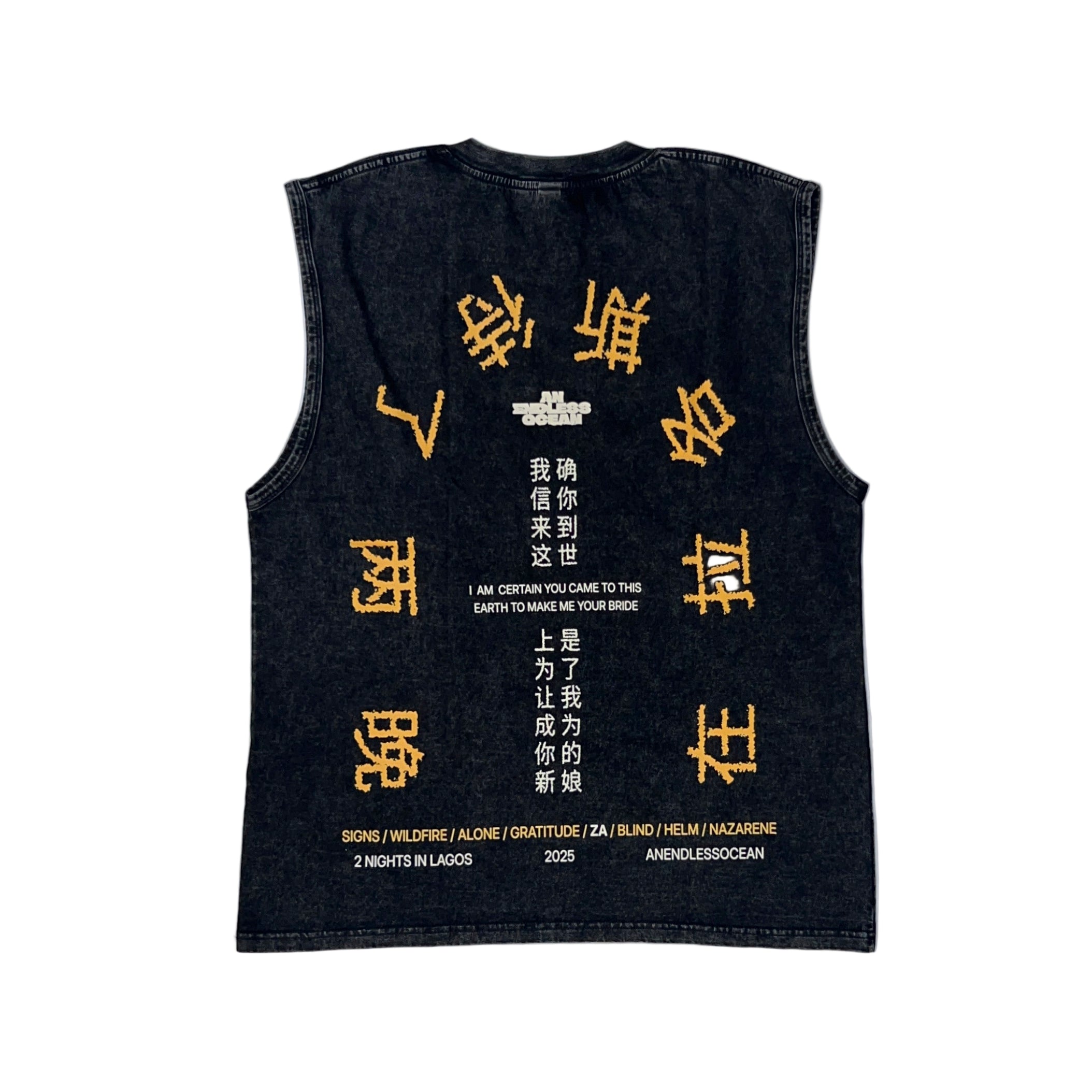 Chinese Print 2NIL Stone Wash Sleeveless Shirt